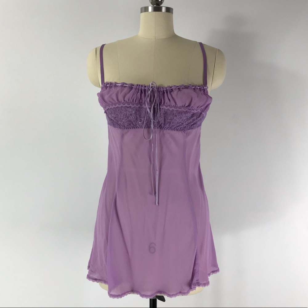 VICTORIA’S SECRET Purple Cami Lingerie Semisheer M